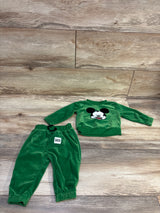 Disney Baby 2pc Velvet Mickey Mouse Sweatshirt & Joggers Set Green sz 3/6m