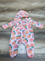 Charlotte & Star 2pc Lemon Print Coverall & Hat Pink sz 0-3m