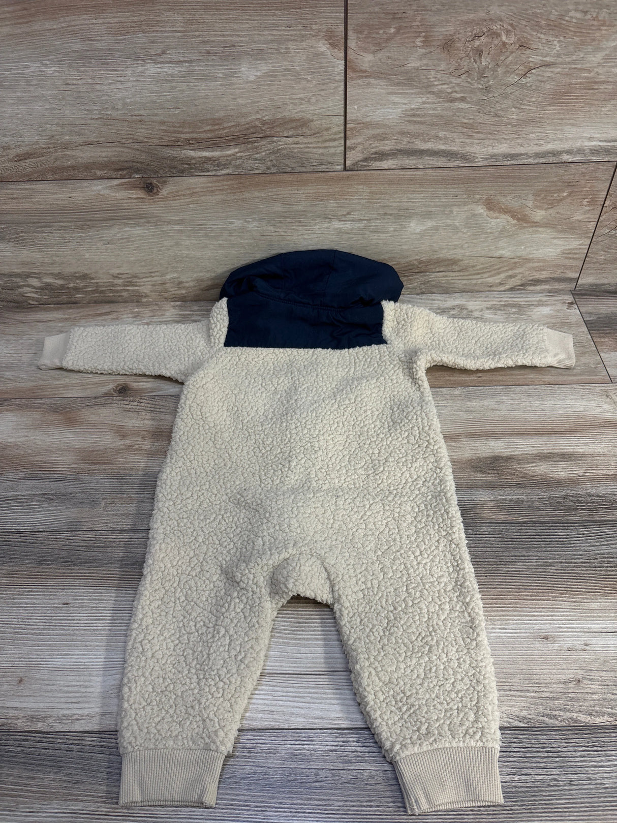 Old Navy Full Zip Sherpa Coverall Cream sz 6-12m
