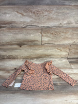 NEW Grayson Mini Ruffled Polka Dot Top Brown sz 2T
