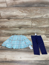 NEW Carter's 2pc Plaid Top & Leggings Mint sz 2T