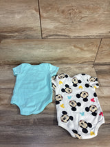 Disney Baby 2pk Mickey Mouse Bodysuits White sz 3-6m