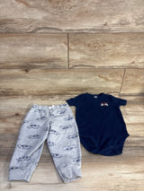 Carter's 2pc Team Captain Bodysuit & Shorts Set Navy sz 18m