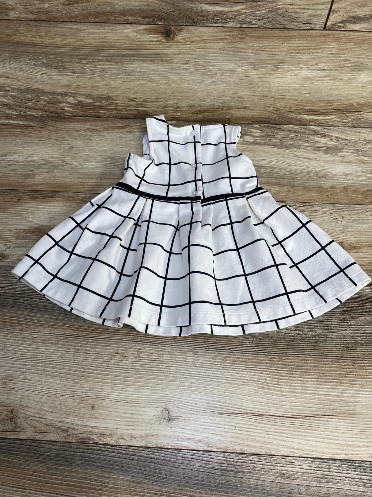 Janie and Jack Windowpane Ponte Dress White sz 12-18m