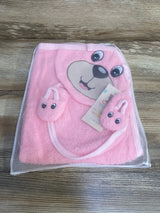 NEW Crea Yoyis Pink Bear 3pc Bath Set