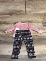 NEW Sweet Butterfly 2pc Plush Sweatshirt & Snowflake Pants Set Pink sz 2T