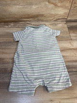 Simple Joys Striped Polo Shortie Romper Sage sz 3-6m