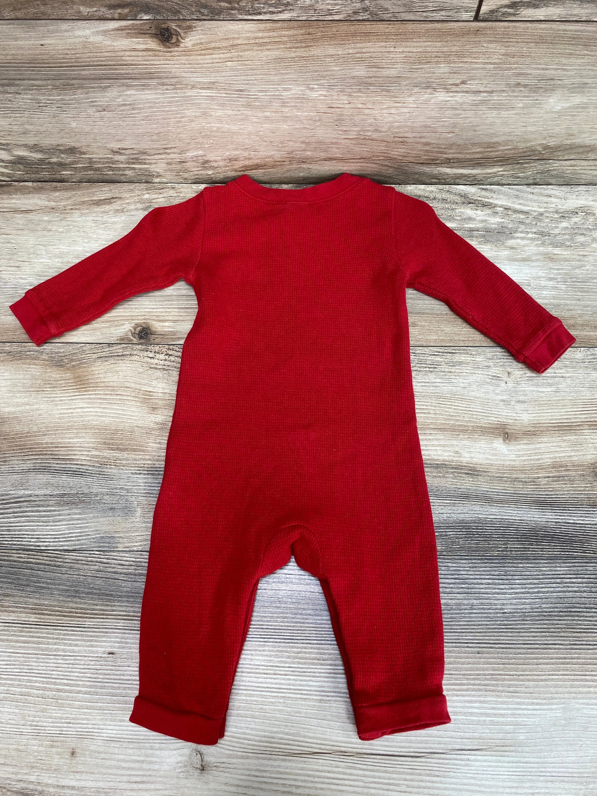 Old Navy Robbie Red Thermal-Knit Henley Romper sz 3-6m