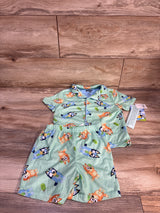 NEW Bluey 2pc Popsicle Print Coat Style Pajama Set Green sz 5T