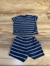 Just One You 2pc Striped Shirt & Shorts Set Navy sz 6m