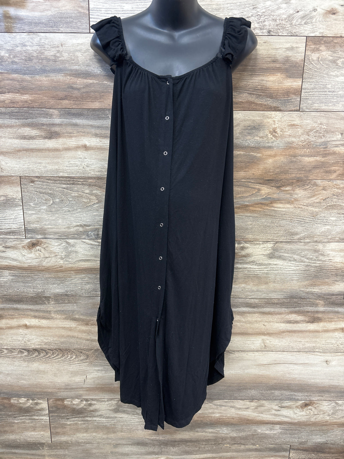 Kindred Bravely Ruffle Strap Labor & Delivery Gown Black sz Medium/Large