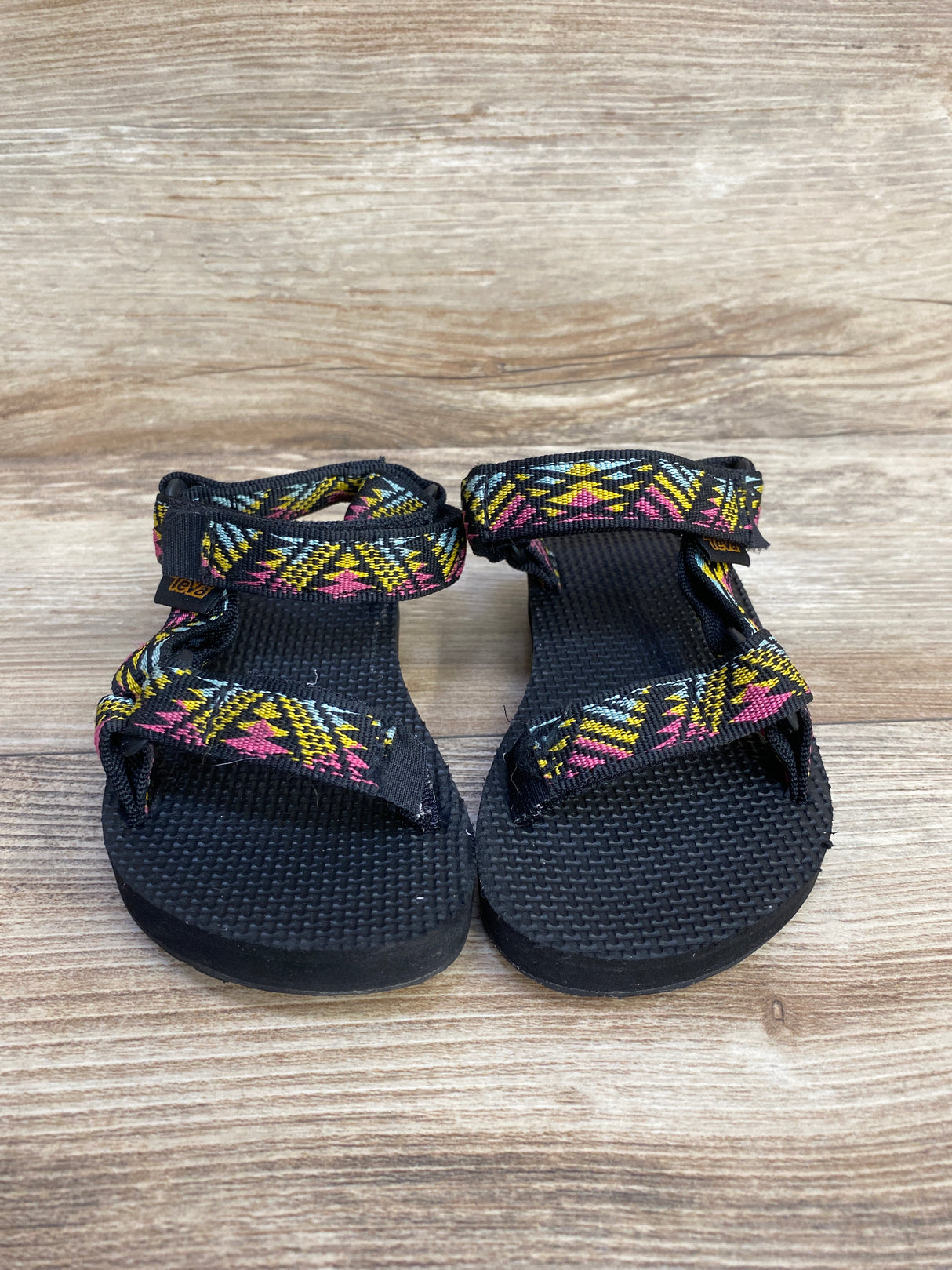 Teva Original Universal Black Sandals in Boomerang Pink sz 9c