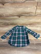 Baby Gap Plaid Button Up Shirt Green sz 12-18m