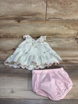 Happily Grey Kids 2pc Cherry Seersucker Dress & Bloomers Set Honey Dew sz 18m