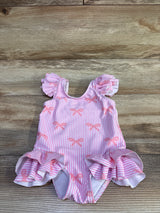 Shein 1pc Striped Swimsuit Pink sz 6-9m