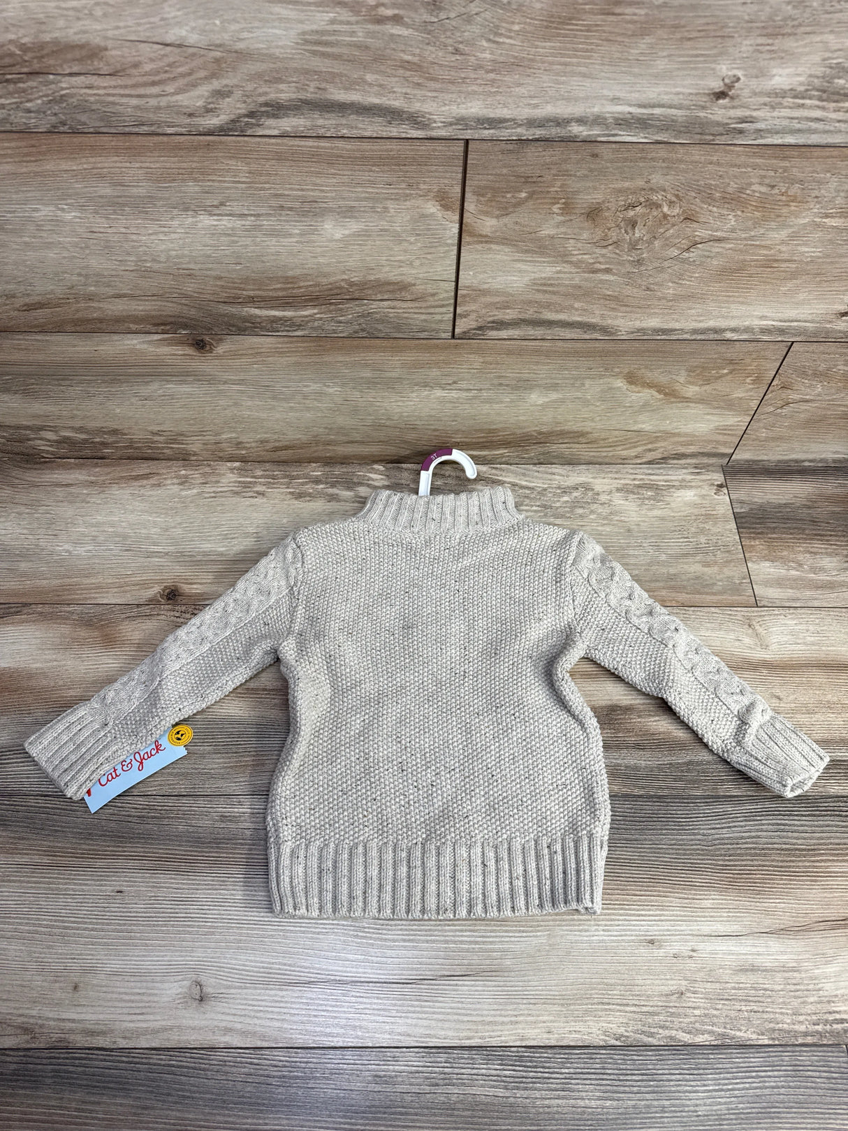 NEW Cat & Jack Cable Knit Sweater Oatmeal sz 3T