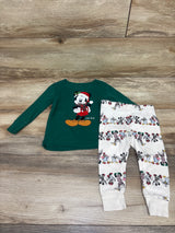 Old Navy x Disney Mickey Mouse 2pc Christmas Pajama Set Green sz 12-18m
