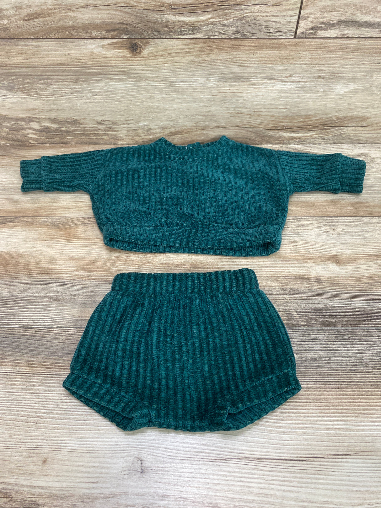 Cat & Jack 2pc Chenille Sweater & Bottoms Green sz 0-3m