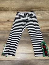 Striped Christmas Leggings White sz 4T