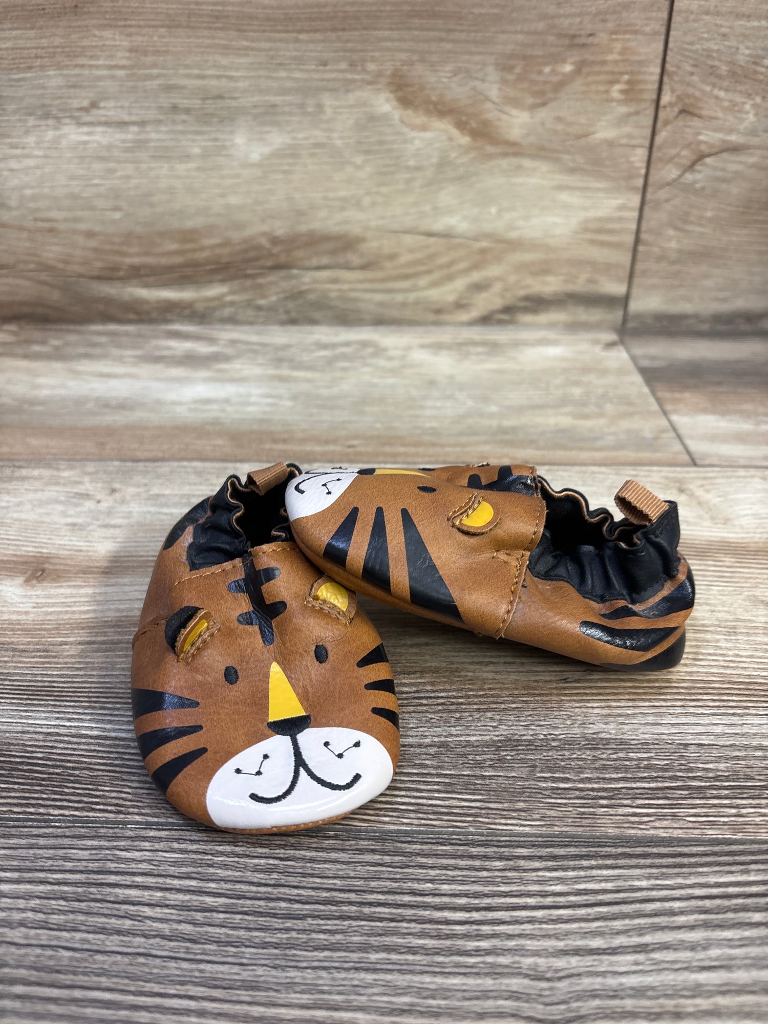 Wonder Nation Faux Leather Tiger Soft Sole Shoes Brown sz 4c