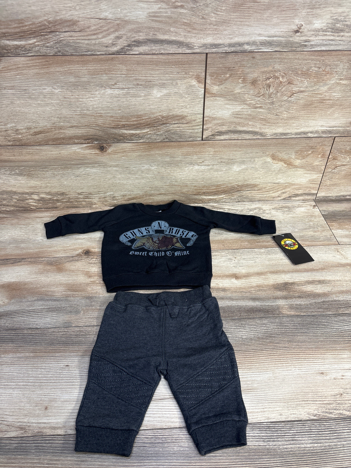 NEW Guns 'N' Roses 2pc Sweatshirt & Jogger Set Black sz Newborn
