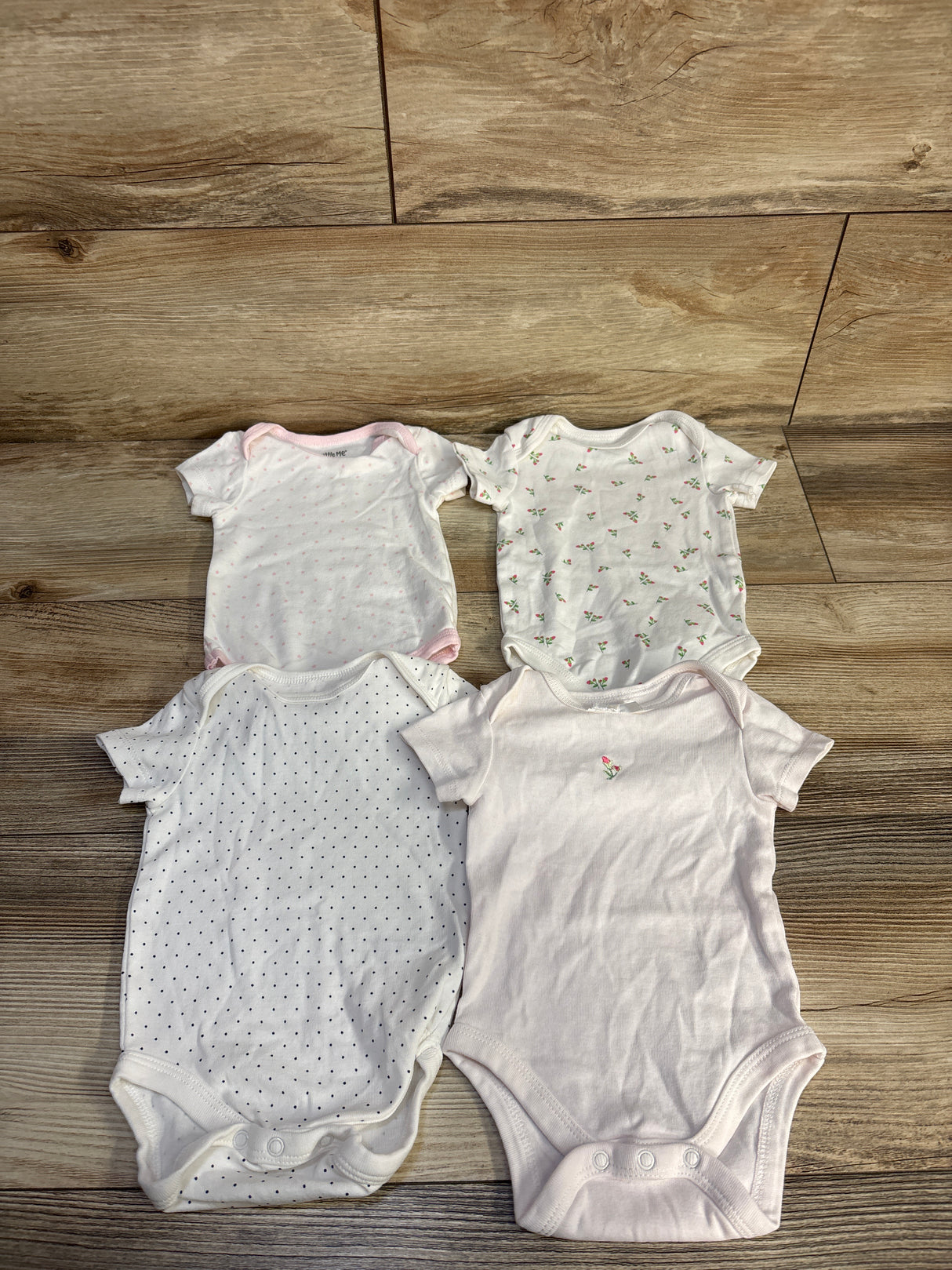 Little Me 4pk Bodysuit Set White sz 3m