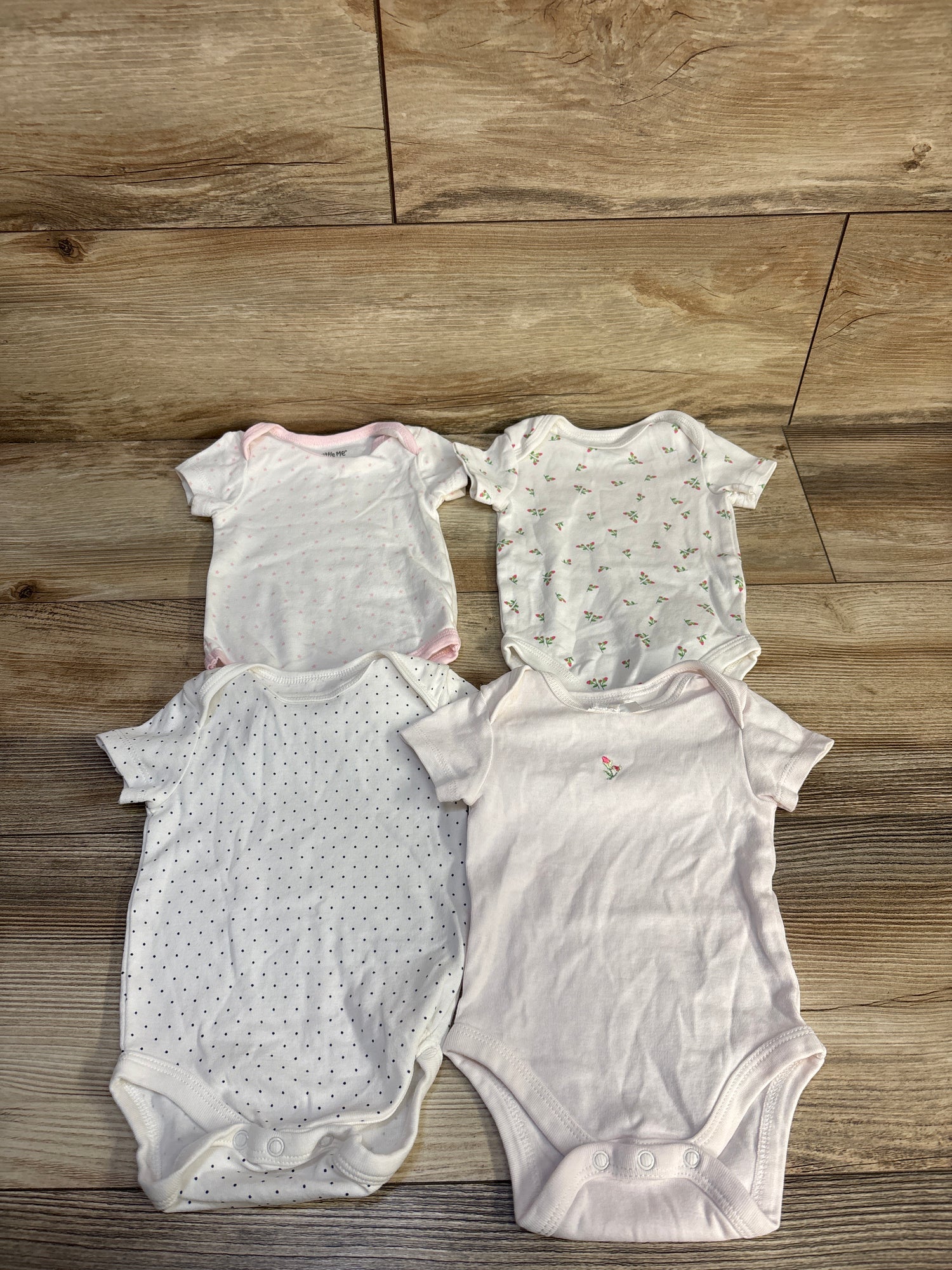 Little Me 4pk Bodysuit Set White sz 3m