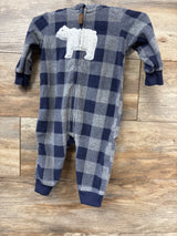 Carter's Plaid Hooded Fleece Coverall Grey sz 6m