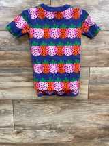 Hanna Andersson 2pc Organic Strawberry Print Short John Pajama Set sz 4T - Me n Mommy To Be