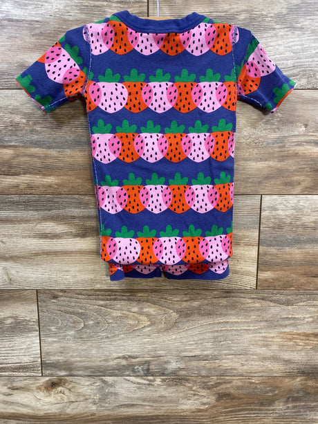 Hanna Andersson 2pc Organic Strawberry Print Short John Pajama Set sz 4T - Me n Mommy To Be