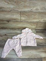 Carter's 2pc Terry Cloth Full Zip Hoodie & Joggers Set Pink sz 3m