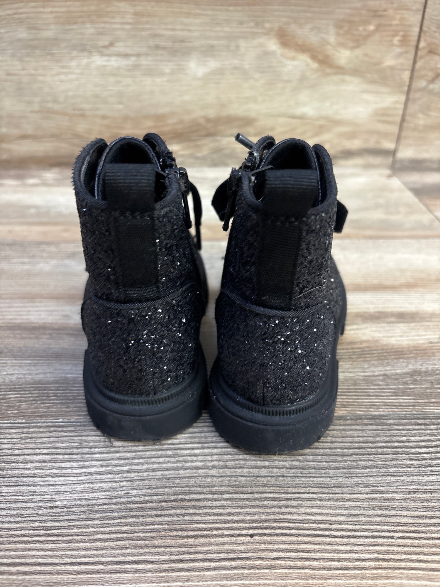 Cat & Jack Khloe Glitter Boots Black sz 8c
