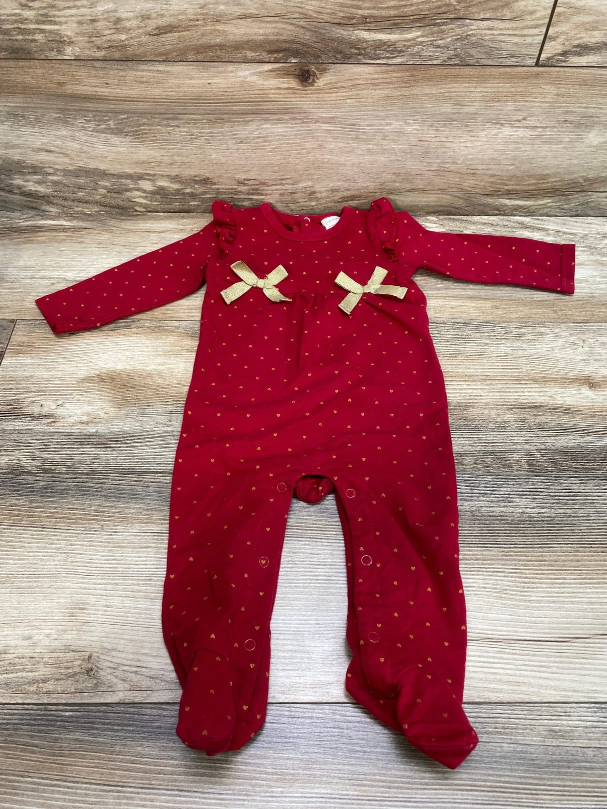 First Impressions Heart Print Coverall Red sz 6-9m