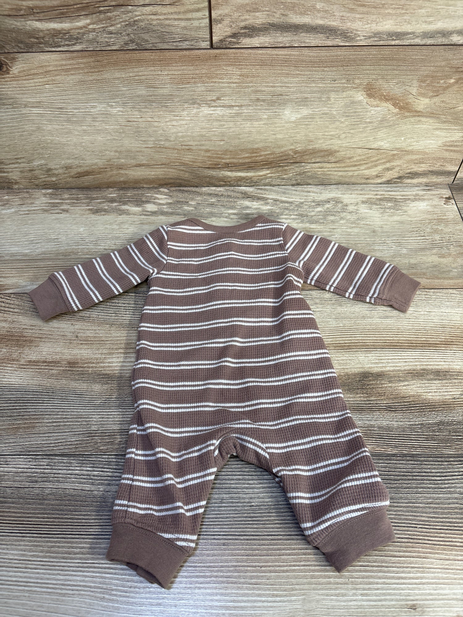 Just One You Waffle Knit Henley Coverall Brown sz Newborn