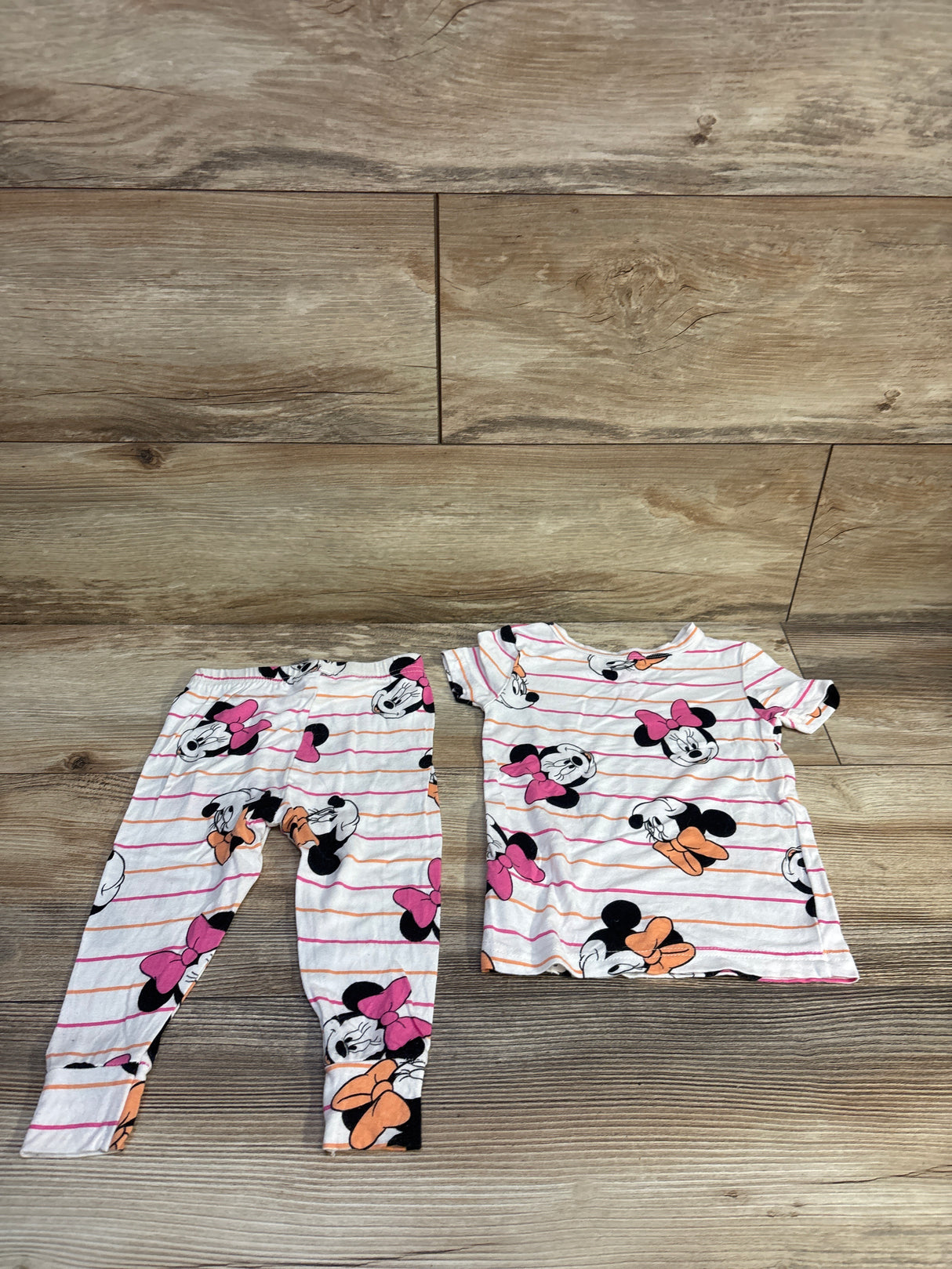 Disney Junior Minnie Mouse 2pc Viscose Pajama Set White sz 18m