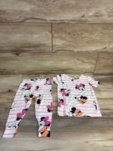 Disney Junior Minnie Mouse 2pc Viscose Pajama Set White sz 18m