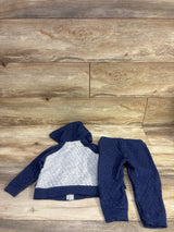 Oshkosh 2pc Quilted Full Zip Jacket & Pants Set Blue sz 18m