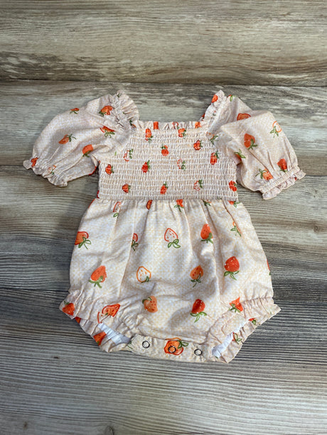JessaKae Berry Basket Romper Peach sz 9-12m - Me n Mommy To Be