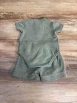 7 For All Mankind 2pc Henley Bodysuit & Shorts Green sz 3-6m - Me n Mommy To Be