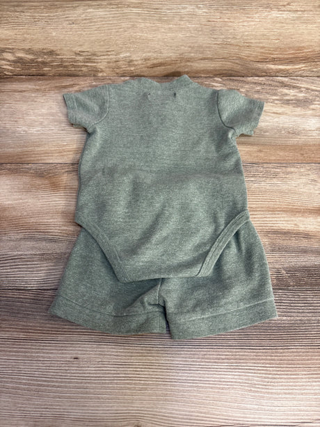 7 For All Mankind 2pc Henley Bodysuit & Shorts Green sz 3-6m - Me n Mommy To Be