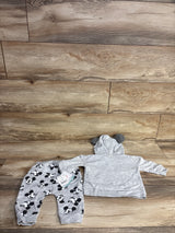 NEW Disney Baby 2pc Mickey Mouse Pull Over Sweater & Joggers Grey sz 6-9m