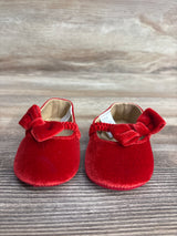 Janie & Jack Velvet Bow Soft Sole Ballet Flats Red sz 2/3c