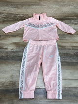 Nike Leopard Tricot Tracksuit Set In Pink sz 6m