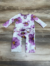 Burt's Bees Baby Floral Coverall White/Purple sz Newborn