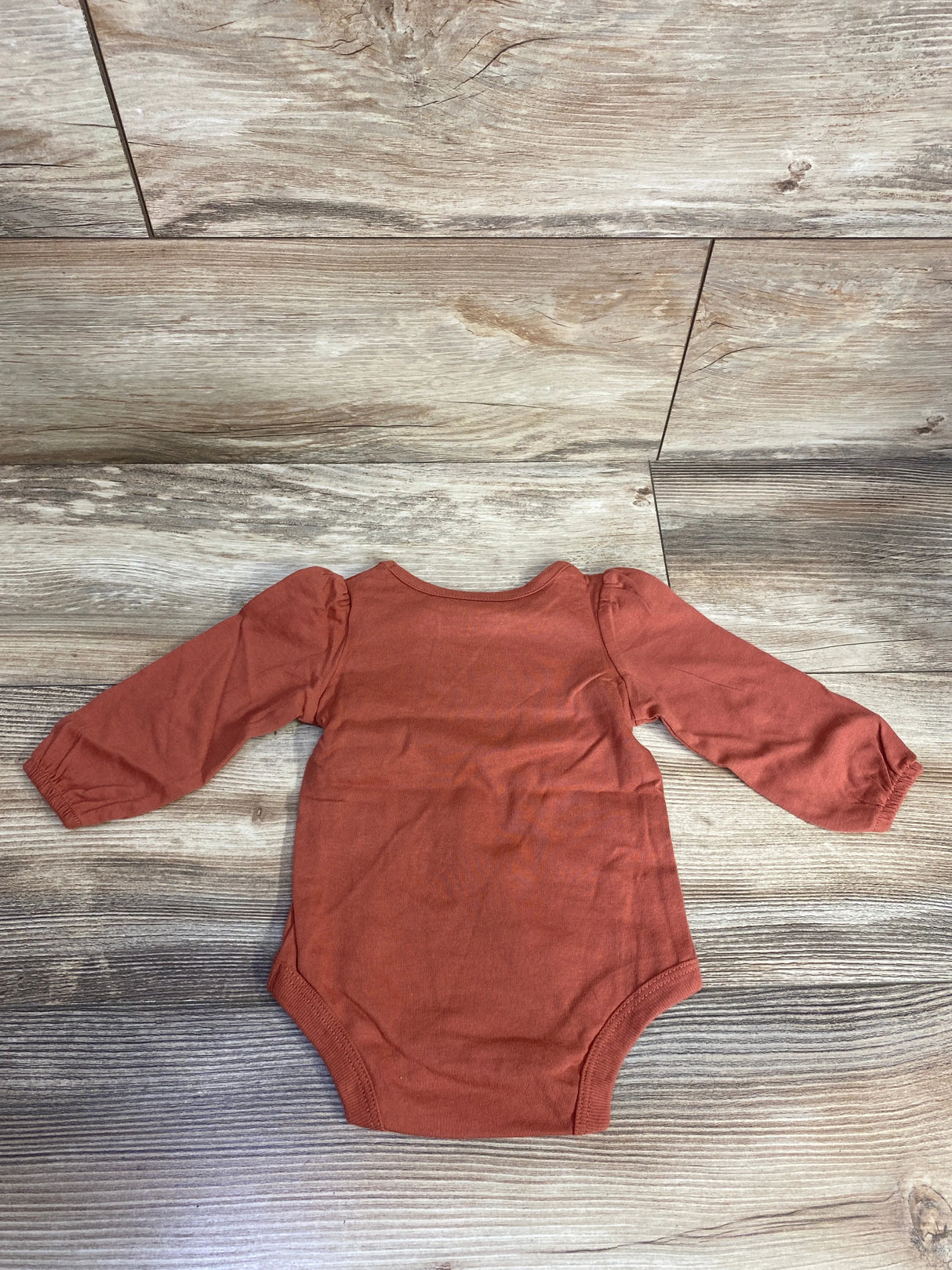 NEW Okie Dokie Long Puff Sleeve Bodysuit Terra Cotta sz 6m