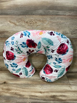 Boppy Nursing Pillow With Floral Cover Pink/White