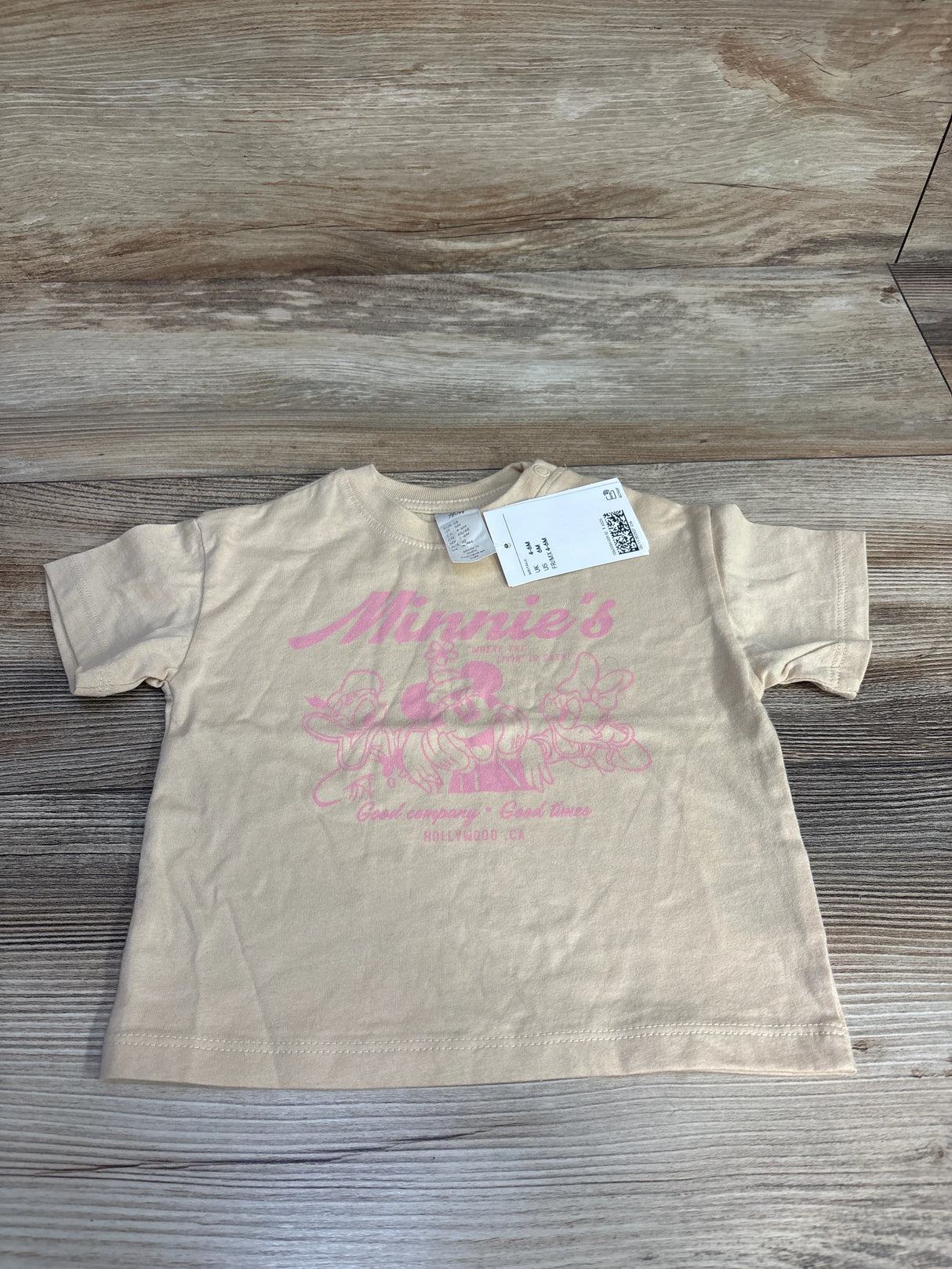 NEW H&M x Disney Minnie Mouse T-Shirt Beige sz 6m
