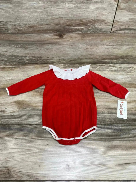NEW Cat & Jack Ruffle Collar Romper Red sz 6-9m - Me n Mommy To Be