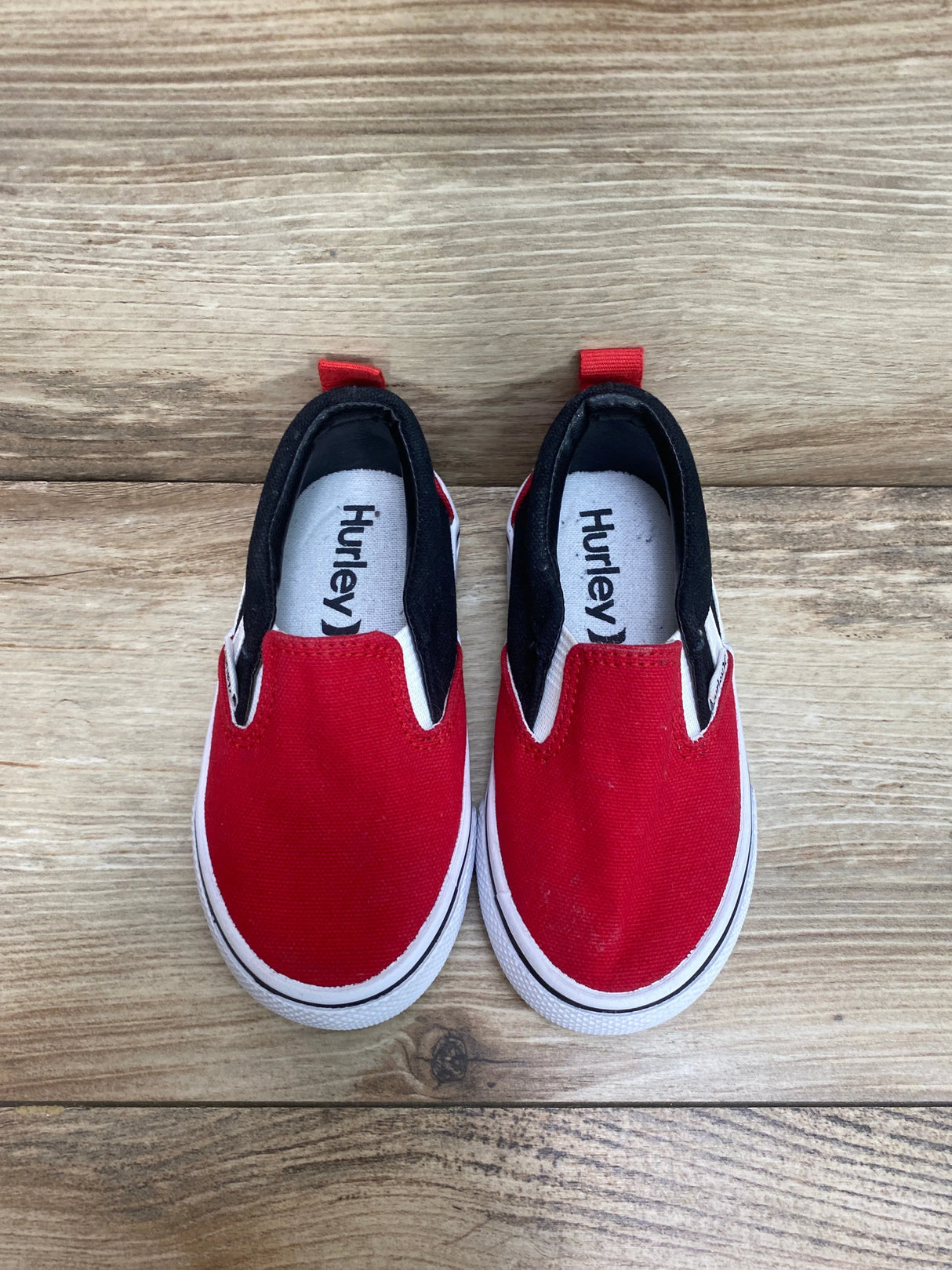 Hurley Kenji T Canvas Slip Ons Red/Black sz 7c