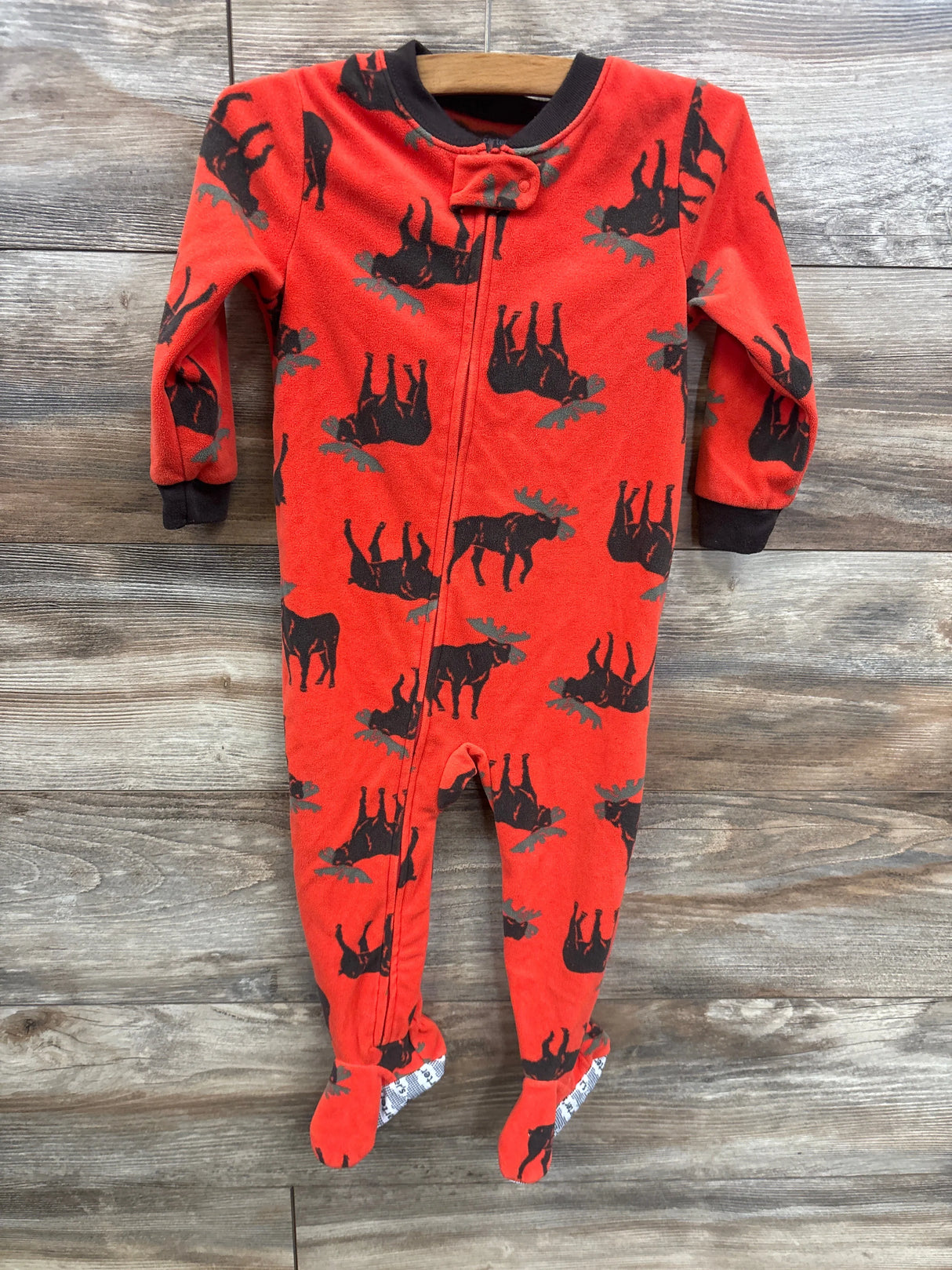 Carter's Moose Print Blanket Sleeper Orange sz 2T